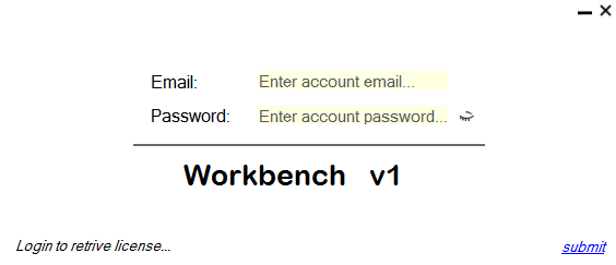 Workbench login prompt
