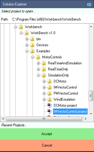 Workbench navigate to project in file browser